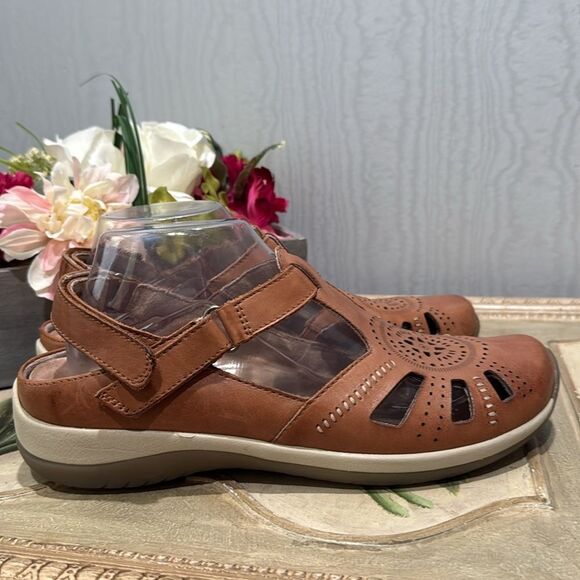Earth Origins Kara Curie Closed Toe Leather Sandals Brown Women’s Sz 10 - Picture 2 of 13